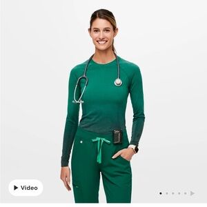 Figs Green Long Sleeve Women's Top